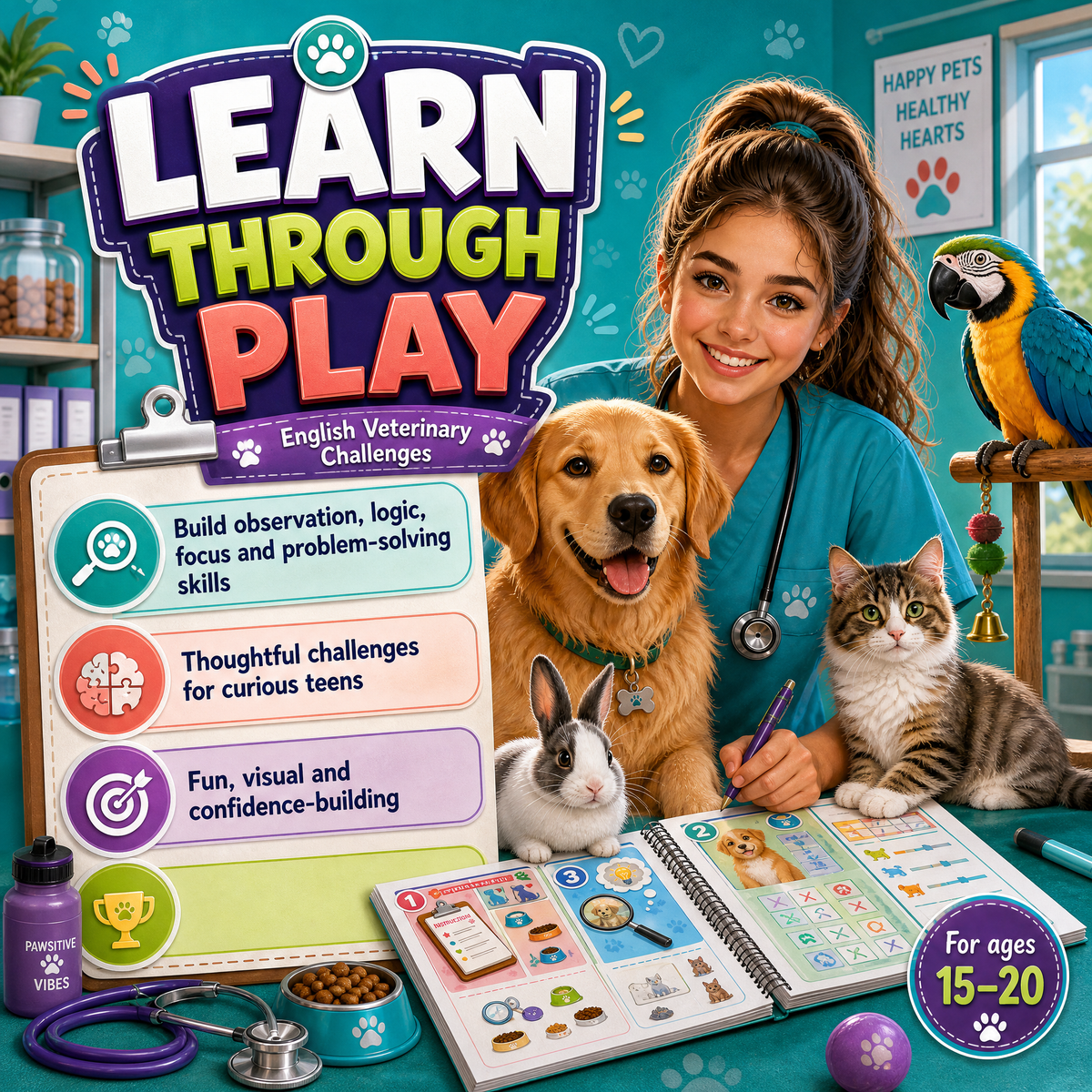 Veterinary Challenges – Printable Puzzle Activity Book