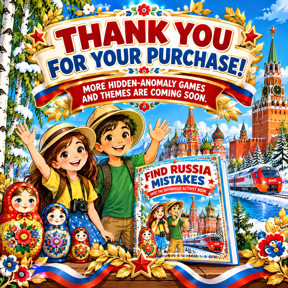 Russia Find the Mistakes – Printable Activity Book