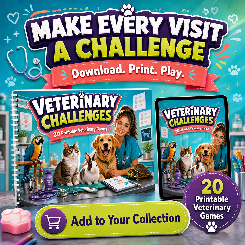 Veterinary Challenges – Printable Puzzle Activity Book