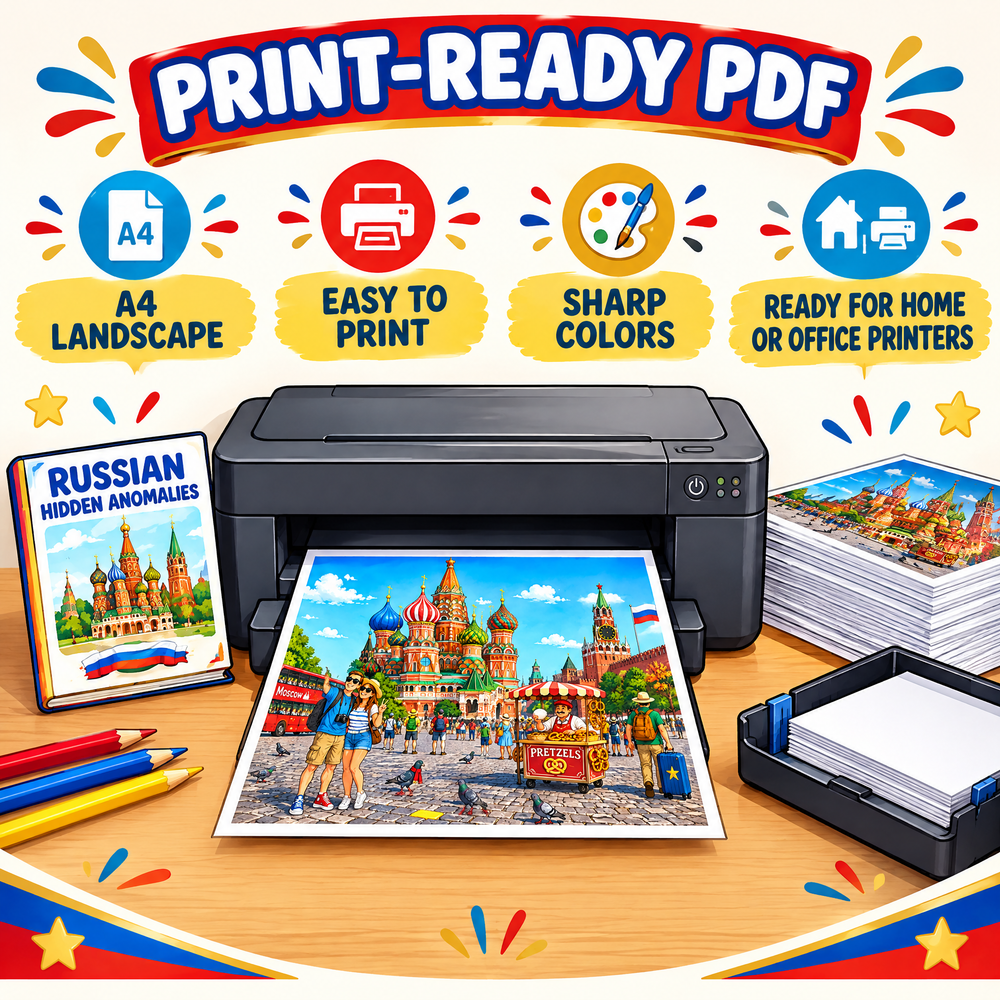 Russia Find the Mistakes – Printable Activity Book