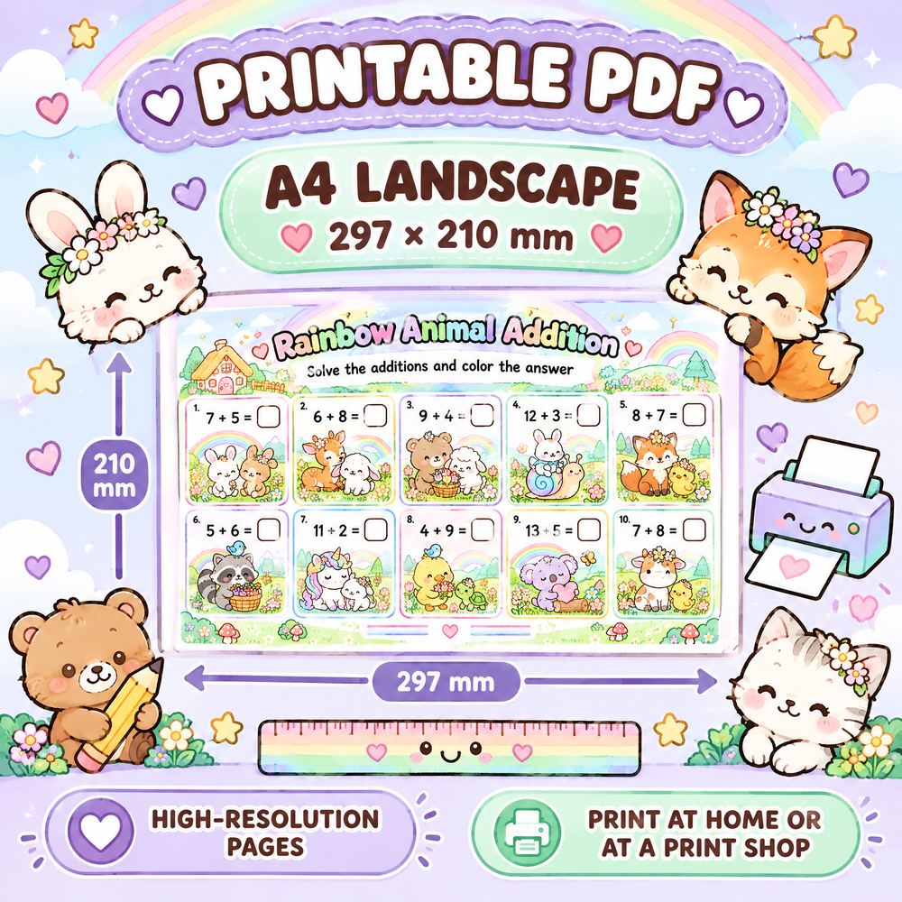 Cozy Animal Number Games – Printable Math Activities for Kids Ages 4–7