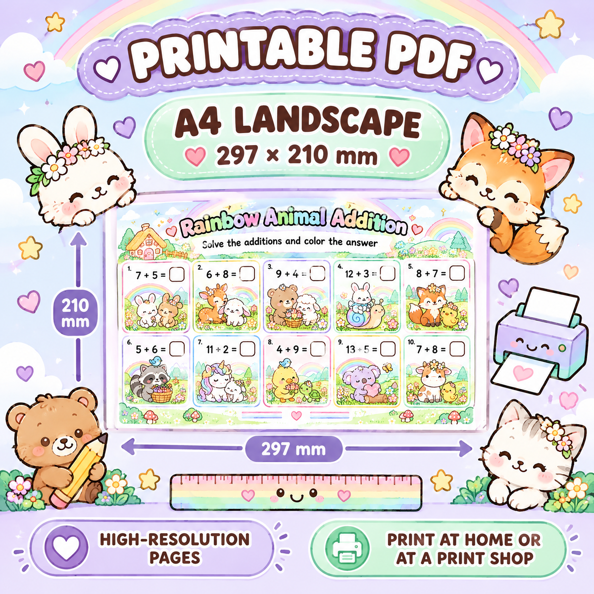 Cozy Animal Number Games – Printable Math Activities for Kids Ages 4–7