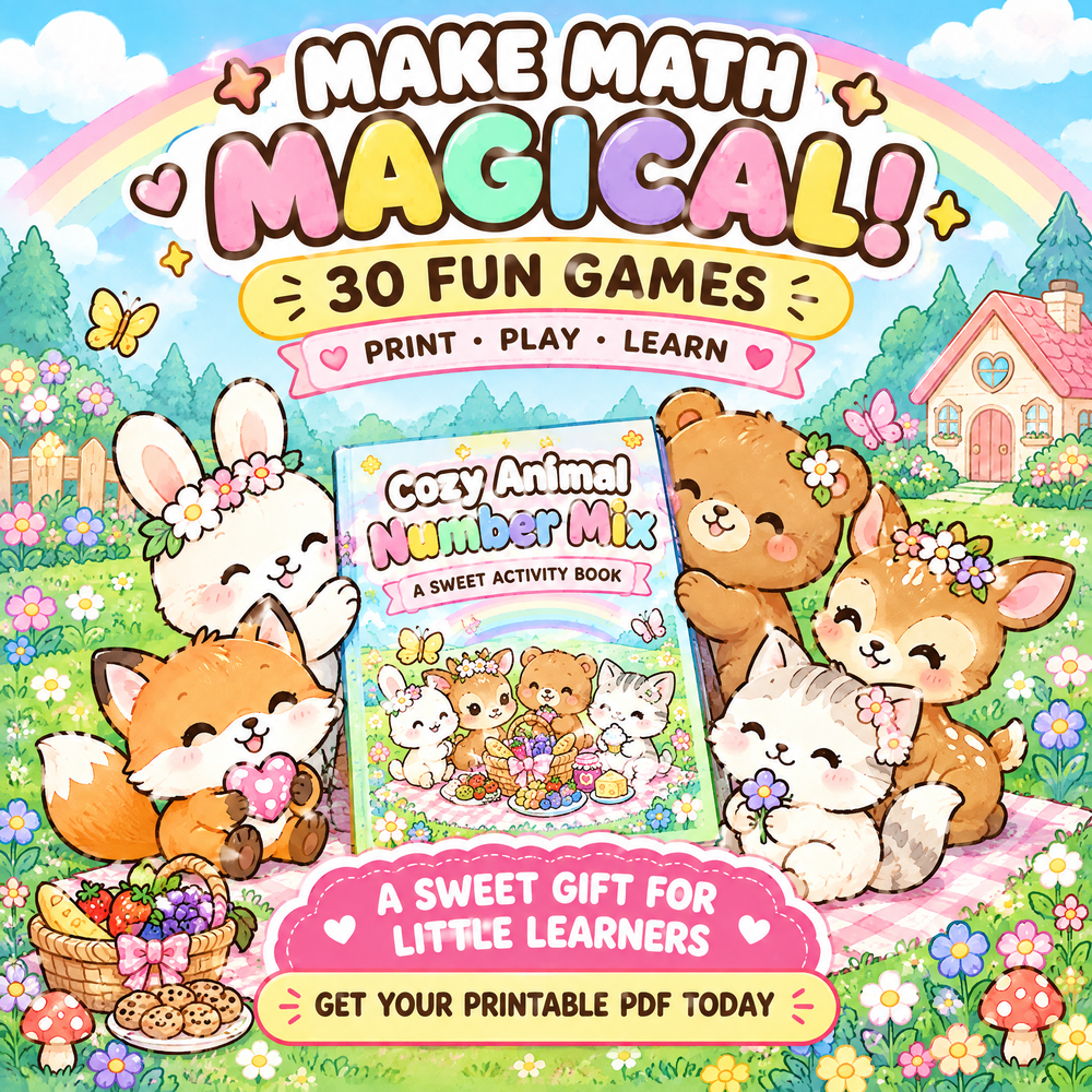 Cozy Animal Number Games – Printable Math Activities for Kids Ages 4–7