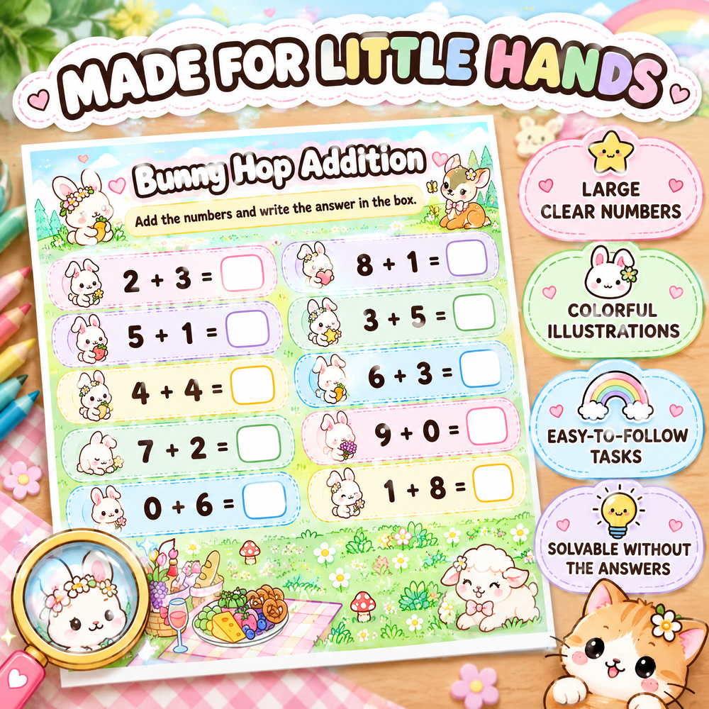 Cozy Animal Number Games – Printable Math Activities for Kids Ages 4–7