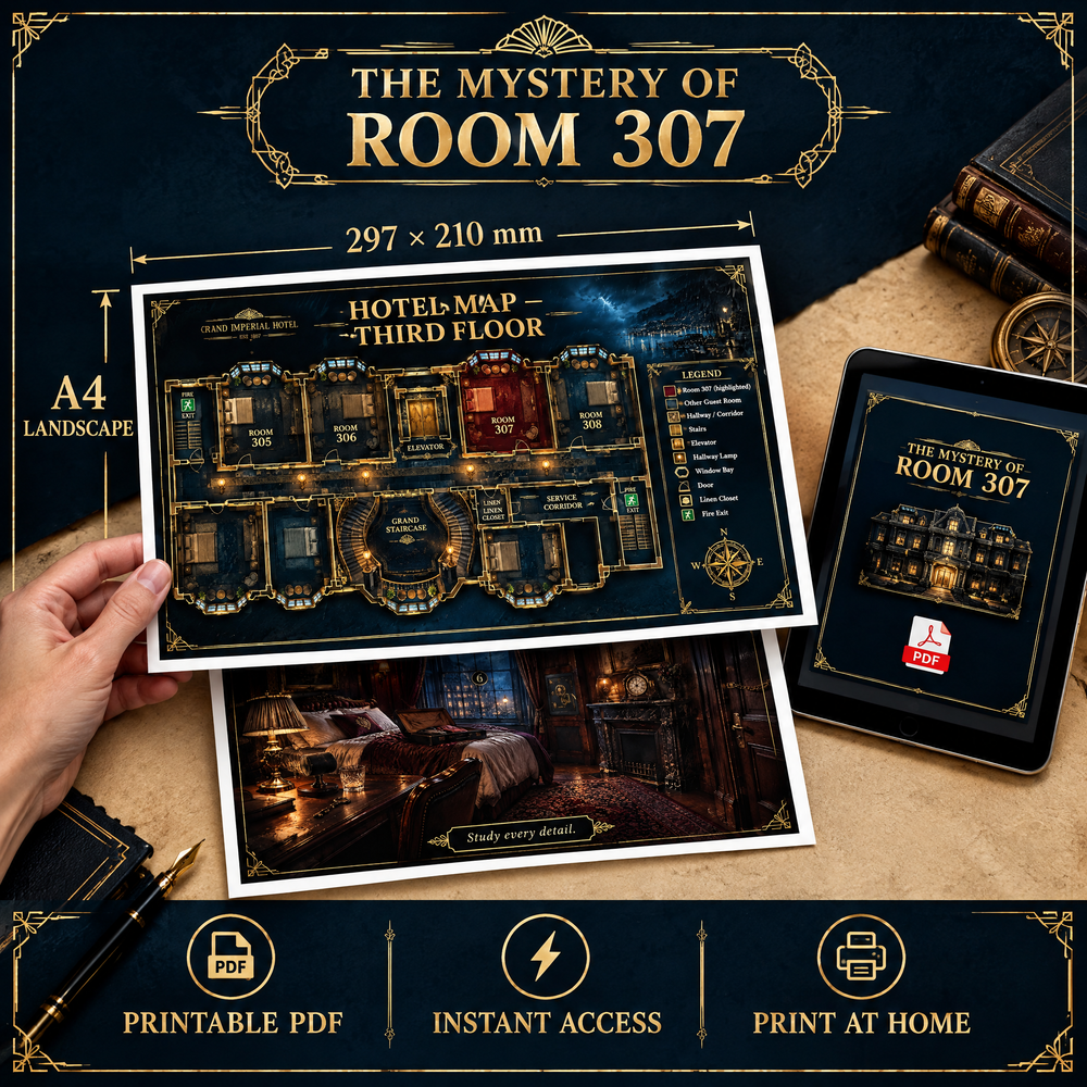 The Mystery of Room 307 — Printable Murder Mystery Game