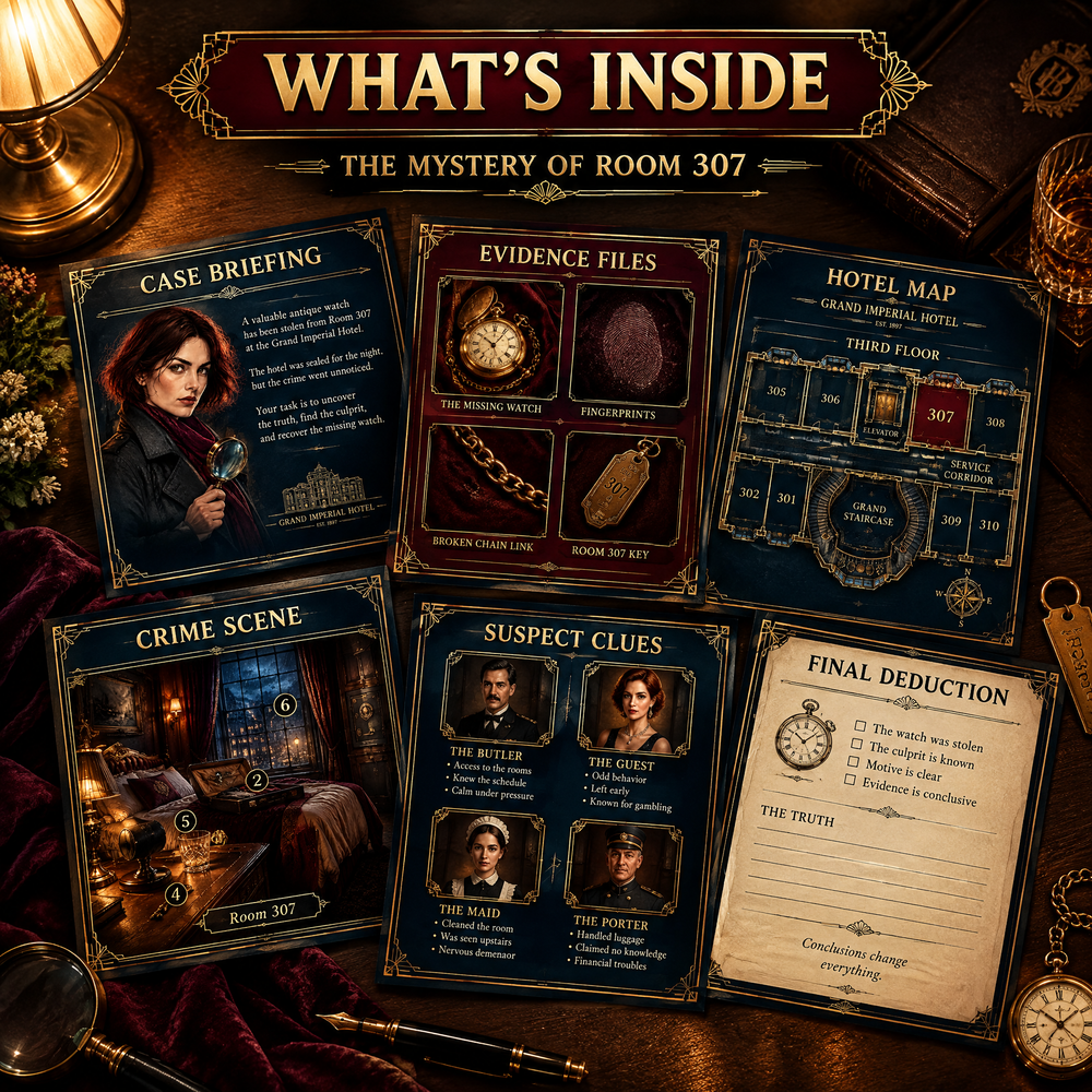 The Mystery of Room 307 — Printable Murder Mystery Game