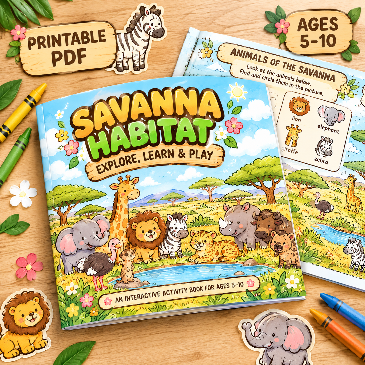 Savanna Habitat — Interactive Activity Book for Kids Ages 5–10