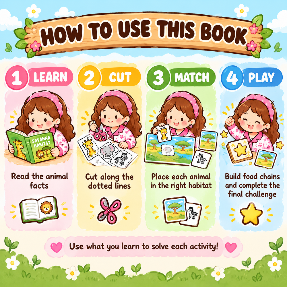 Savanna Habitat — Interactive Activity Book for Kids Ages 5–10