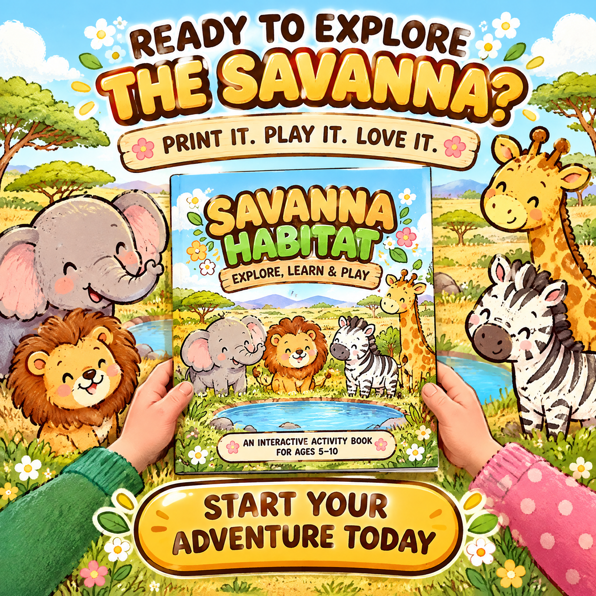 Savanna Habitat — Interactive Activity Book for Kids Ages 5–10