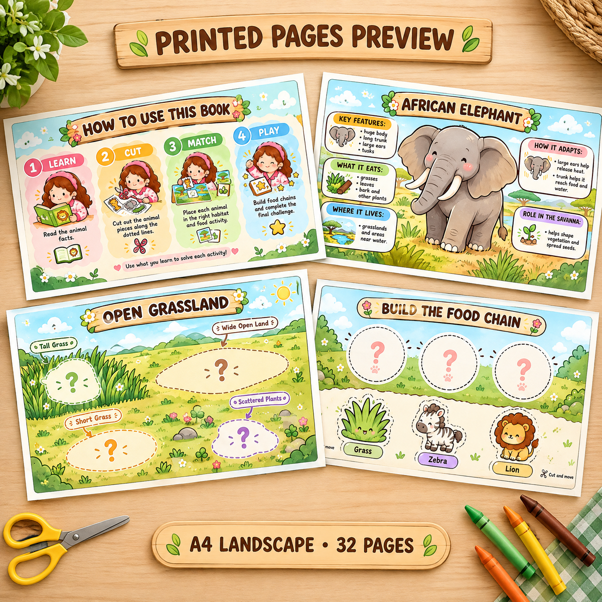 Savanna Habitat — Interactive Activity Book for Kids Ages 5–10